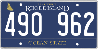 RI license plate 490962