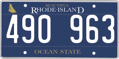 RI license plate 490963