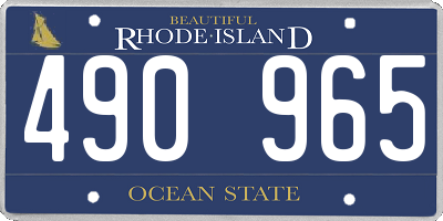 RI license plate 490965