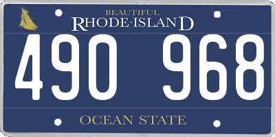 RI license plate 490968