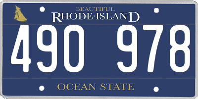 RI license plate 490978