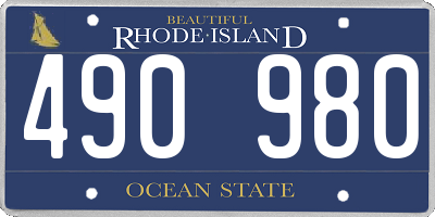 RI license plate 490980