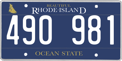 RI license plate 490981