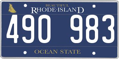 RI license plate 490983