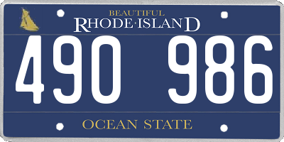 RI license plate 490986