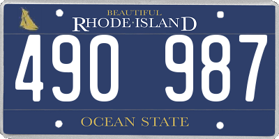 RI license plate 490987