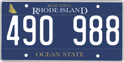 RI license plate 490988