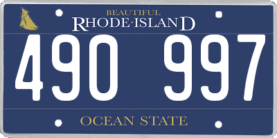 RI license plate 490997