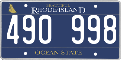 RI license plate 490998