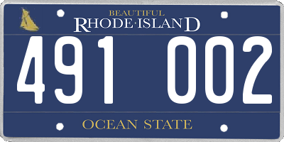 RI license plate 491002