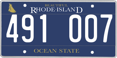 RI license plate 491007