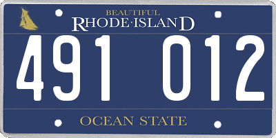 RI license plate 491012