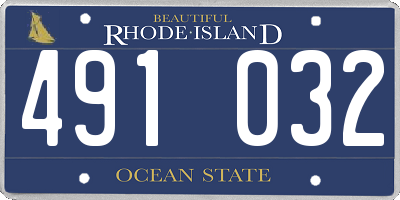 RI license plate 491032