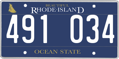 RI license plate 491034