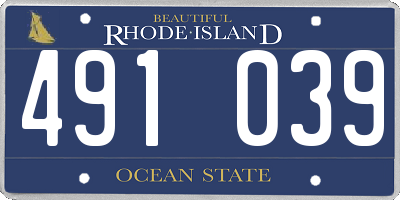 RI license plate 491039