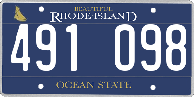 RI license plate 491098