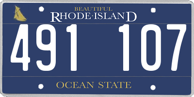 RI license plate 491107