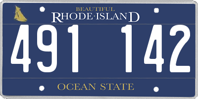 RI license plate 491142