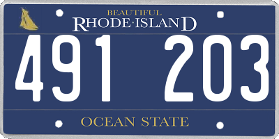RI license plate 491203