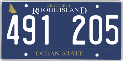 RI license plate 491205