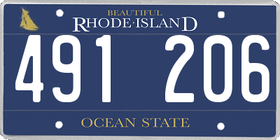 RI license plate 491206