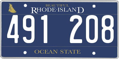 RI license plate 491208