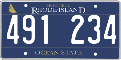 RI license plate 491234