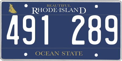 RI license plate 491289