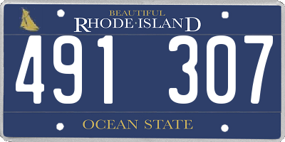 RI license plate 491307
