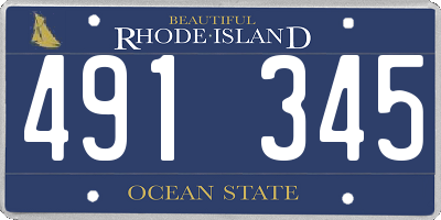 RI license plate 491345