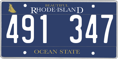 RI license plate 491347