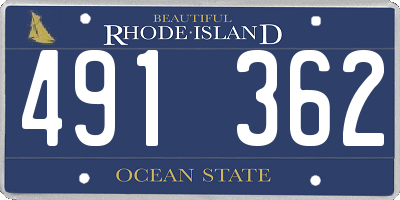 RI license plate 491362