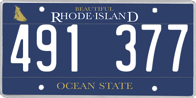RI license plate 491377