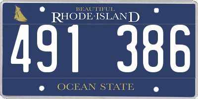 RI license plate 491386