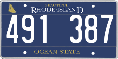 RI license plate 491387