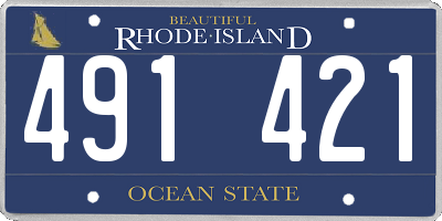 RI license plate 491421