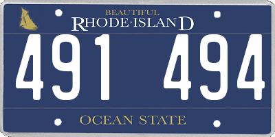 RI license plate 491494