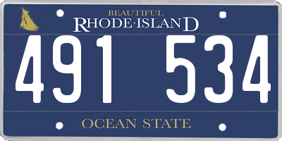 RI license plate 491534