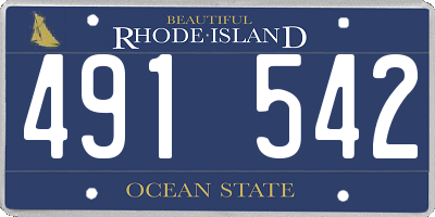 RI license plate 491542