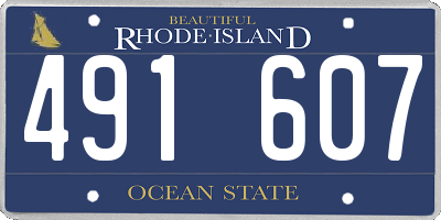 RI license plate 491607