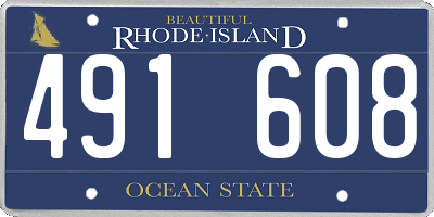 RI license plate 491608
