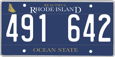 RI license plate 491642