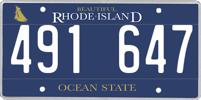 RI license plate 491647
