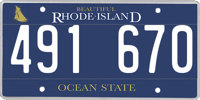 RI license plate 491670