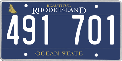 RI license plate 491701