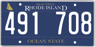 RI license plate 491708