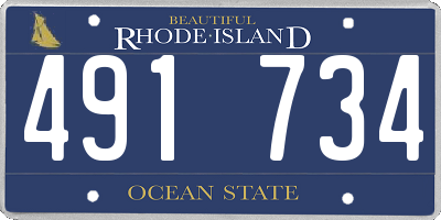 RI license plate 491734