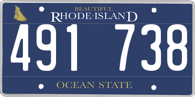 RI license plate 491738