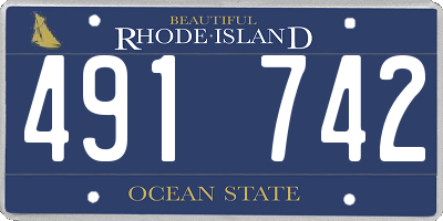 RI license plate 491742
