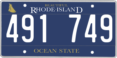 RI license plate 491749